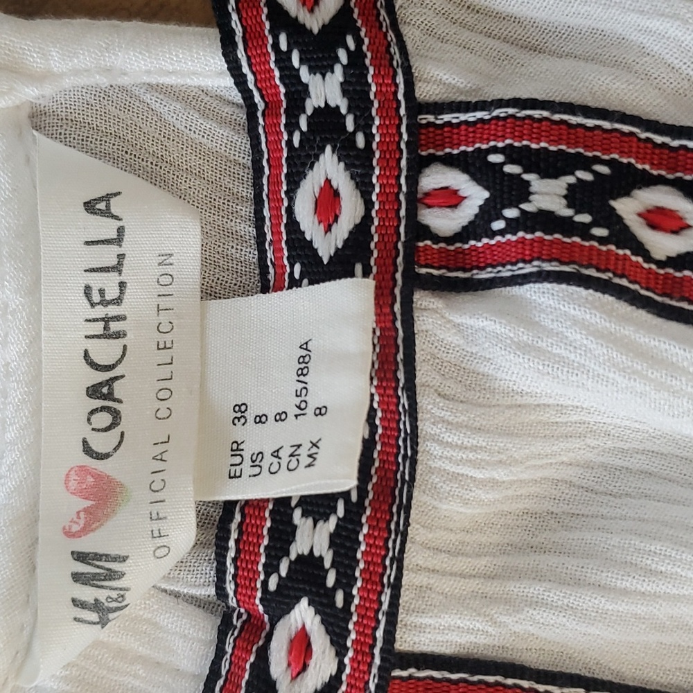 Coachella Collab Gypsy Boho Tank with white tassels & pearl buttons - Picture 10 of 13